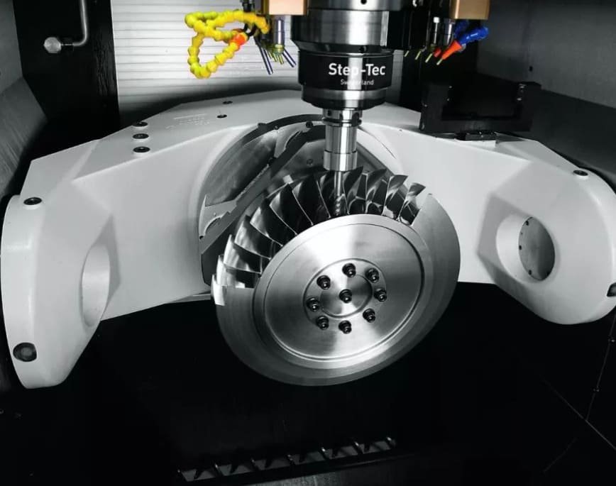 Five-axis CNC machining of the impeller