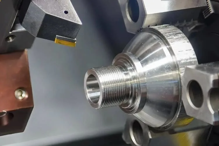 CNC turning operation on a metal component